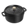 Staub Cocotte 24 Cm, Rund, Sort, Støbejern