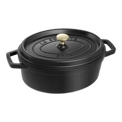 Staub Cocotte 27 Cm, Oval, Sort, Støbejern