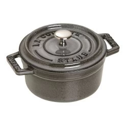 Staub Mini Cocotte 10 Cm, Rund, Grafitgrå, Støbejern