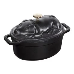 Staub Cocotte 17 Cm, Oval, Sort, Støbejern