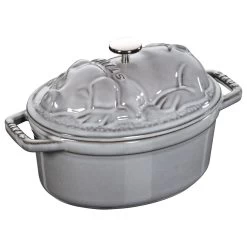 Staub Cocotte 17 Cm, Oval, Grafitgrå, Støbejern