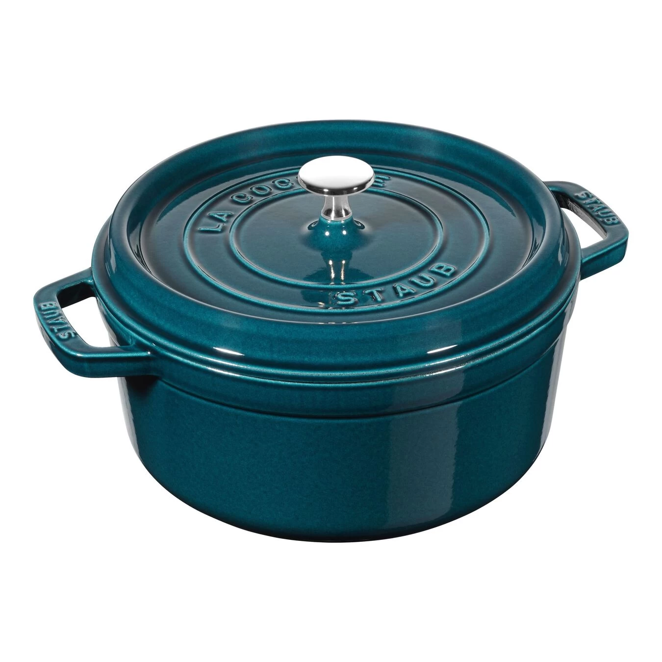 Staub Cocotte 22 Cm, Rund, La-Mer-Turkis-Blågrøn, Støbejern