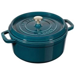 Staub Cocotte 24 Cm, Rund, La-Mer-Turkis-Blågrøn, Støbejern