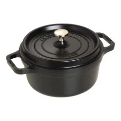 Staub Cocotte 22 Cm, Rund, Sort, Støbejern
