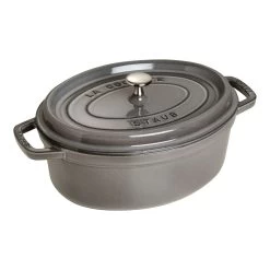 Staub Cocotte 29 Cm, Oval, Grafitgrå, Støbejern
