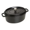 Staub Cocotte 31 Cm, Oval, Sort, Støbejern