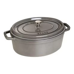 Staub Cocotte 33 Cm, Oval, Grafitgrå, Støbejern