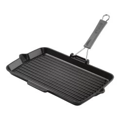 Staub Grillpande Med Hældetud 34 X 21 Cm, Støbejern, Sort