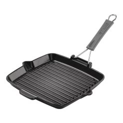 Staub Grillpande Med Hældetud 24 X 24 Cm, Støbejern, Sort