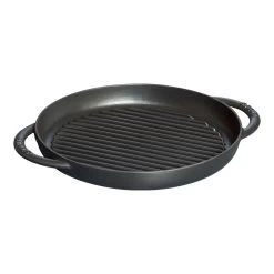 Staub Pure Grill 26 Cm, Rund, Sort, Støbejern