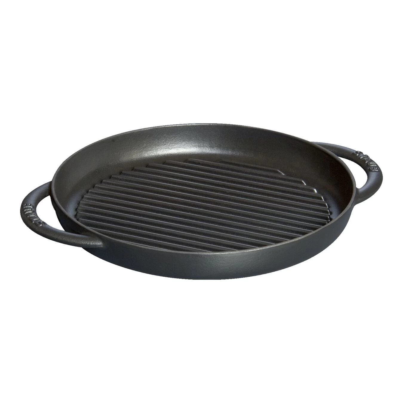 Staub Pure Grill 26 Cm, Rund, Sort, Støbejern