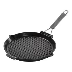 Staub Grillpande Med Hældetud 28 Cm, Støbejern, Sort