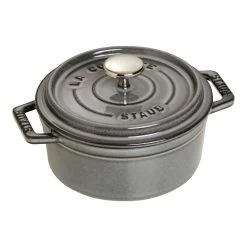 Staub Cocotte 12 Cm, Rund, Grafitgrå, Støbejern