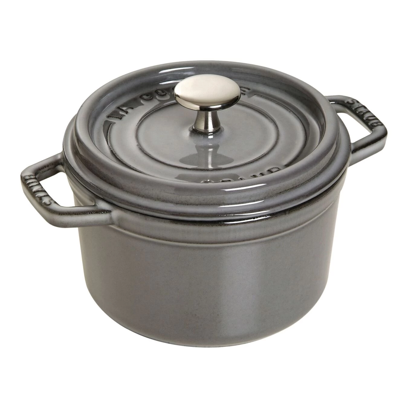 Staub Cocotte 16 Cm, Rund, Grafitgrå, Støbejern