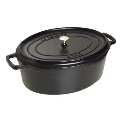 Staub Cocotte 41 Cm, Oval, Sort, Støbejern