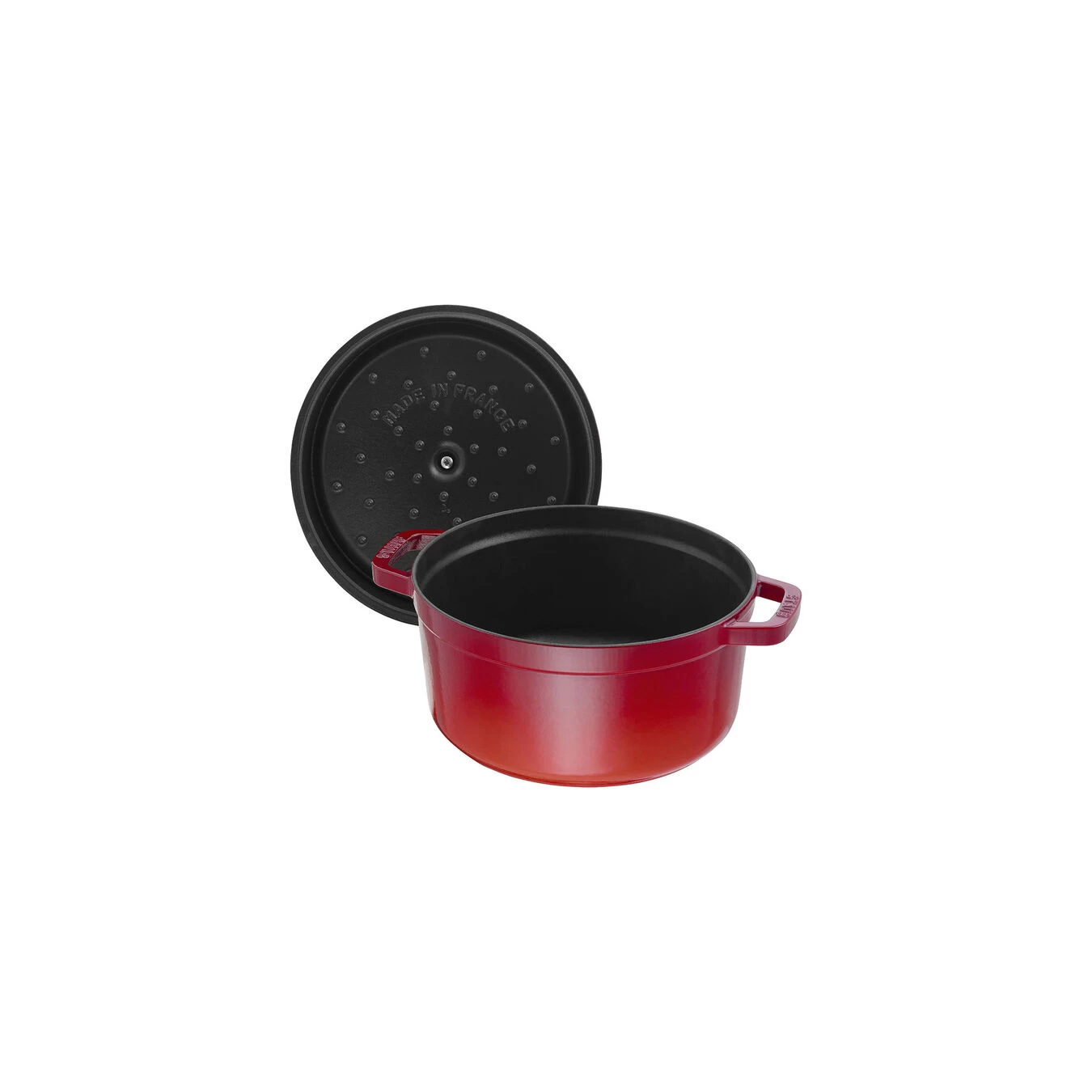 Staub Cocotte 28 Cm, Rund, Kirsebærrød, Støbejern - Billede 2