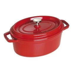Staub Cocotte 23 Cm, Oval, Kirsebærrød, Støbejern