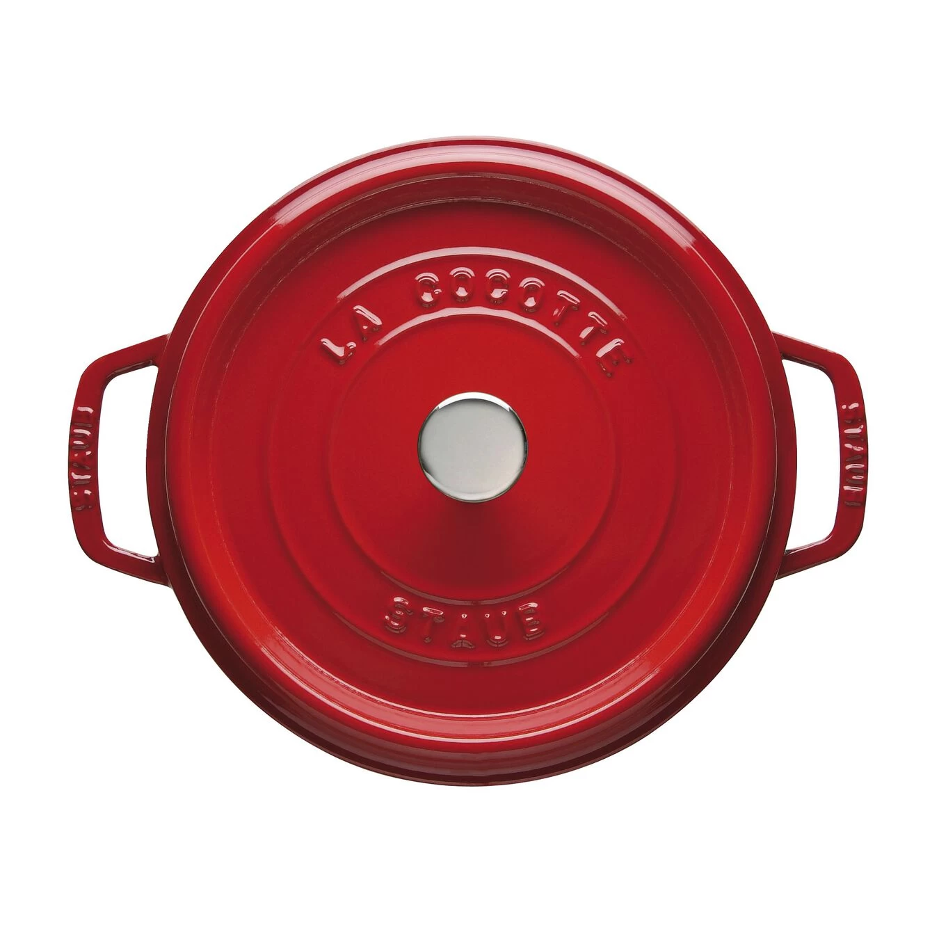Staub Cocotte 28 Cm, Rund, Kirsebærrød, Støbejern - Billede 3