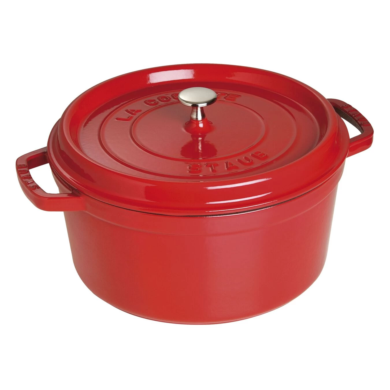 Staub Cocotte 28 Cm, Rund, Kirsebærrød, Støbejern