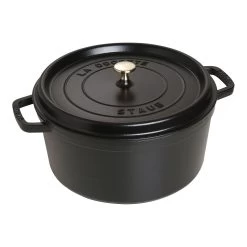 Staub Cocotte 30 Cm, Rund, Sort, Støbejern