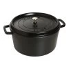 Staub Cocotte 34 Cm, Rund, Sort, Støbejern