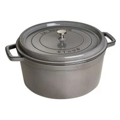 Staub Cocotte 30 Cm, Rund, Grafitgrå, Støbejern