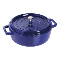 Staub Cocotte Lav 26 Cm, Rund, Mørk-Blå, Støbejern