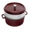 Staub Cocotte Med Dampindsats 26 Cm, Rund, Grenadine, Støbejern