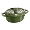 Staub Mini Cocotte 10 Cm, Oval, Basilikum-Grøn, Keramisk