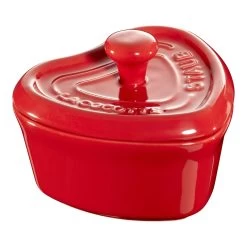Staub Mini Cocotte 9 Cm, Hjerte, Kirsebærrød, Keramisk