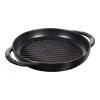 Staub Pure Grill 23 Cm, Rund, Sort, Støbejern