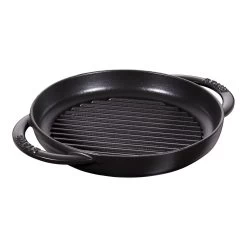 Staub Pure Grill 23 Cm, Rund, Sort, Støbejern