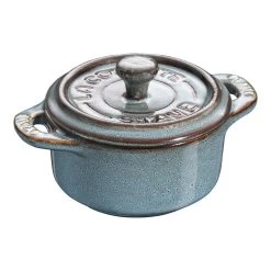 Staub Mini Cocotte 10 Cm, Rund, Antikturkis, Keramisk