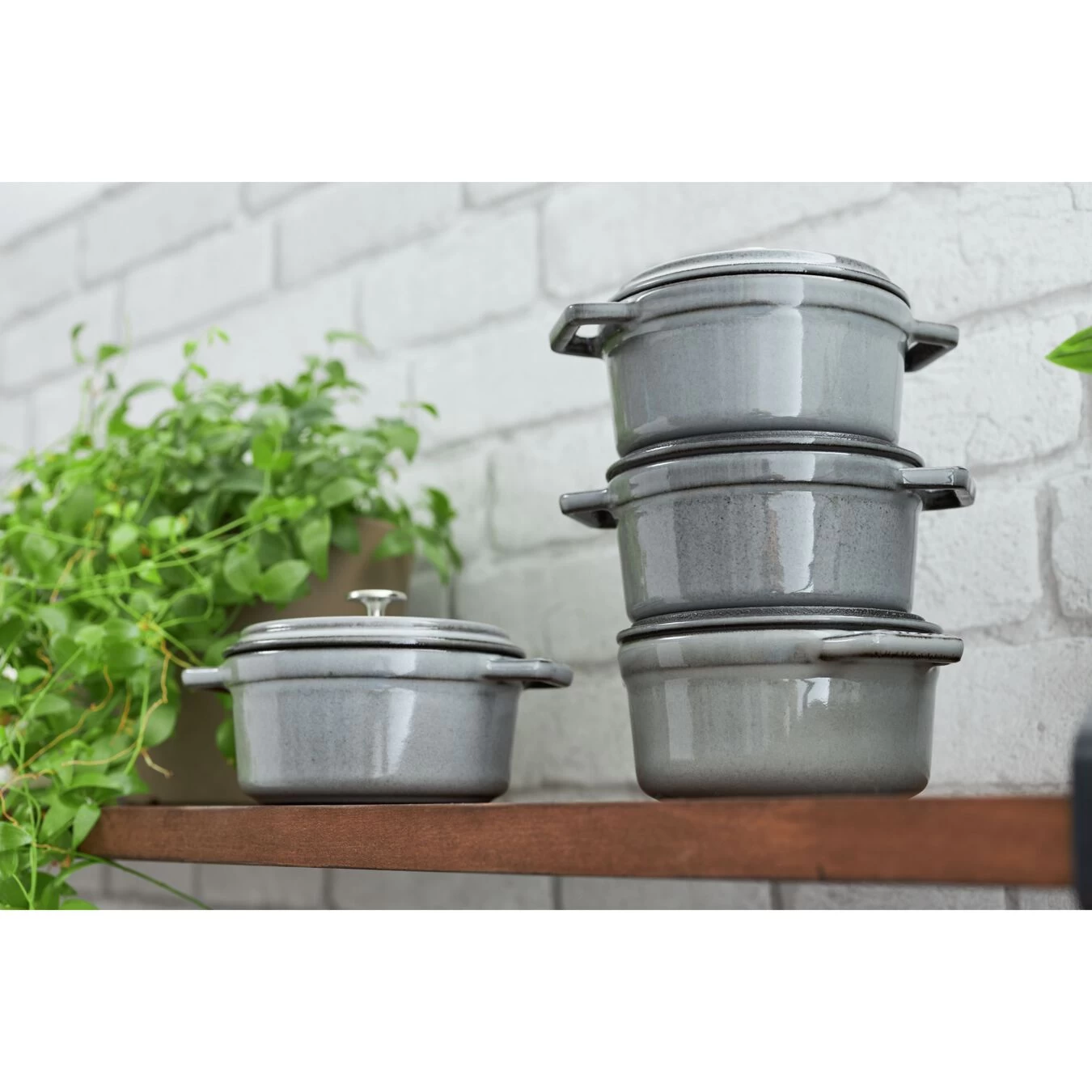 Staub Cocotte 16 Cm, Rund, Grafitgrå, Støbejern - Billede 4