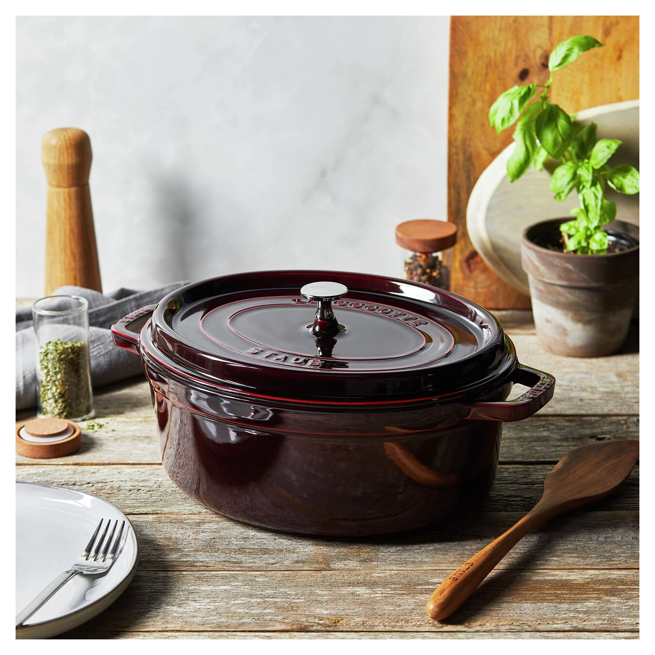 Staub Cocotte 31 Cm, Oval, Grenadine, Støbejern - Billede 5