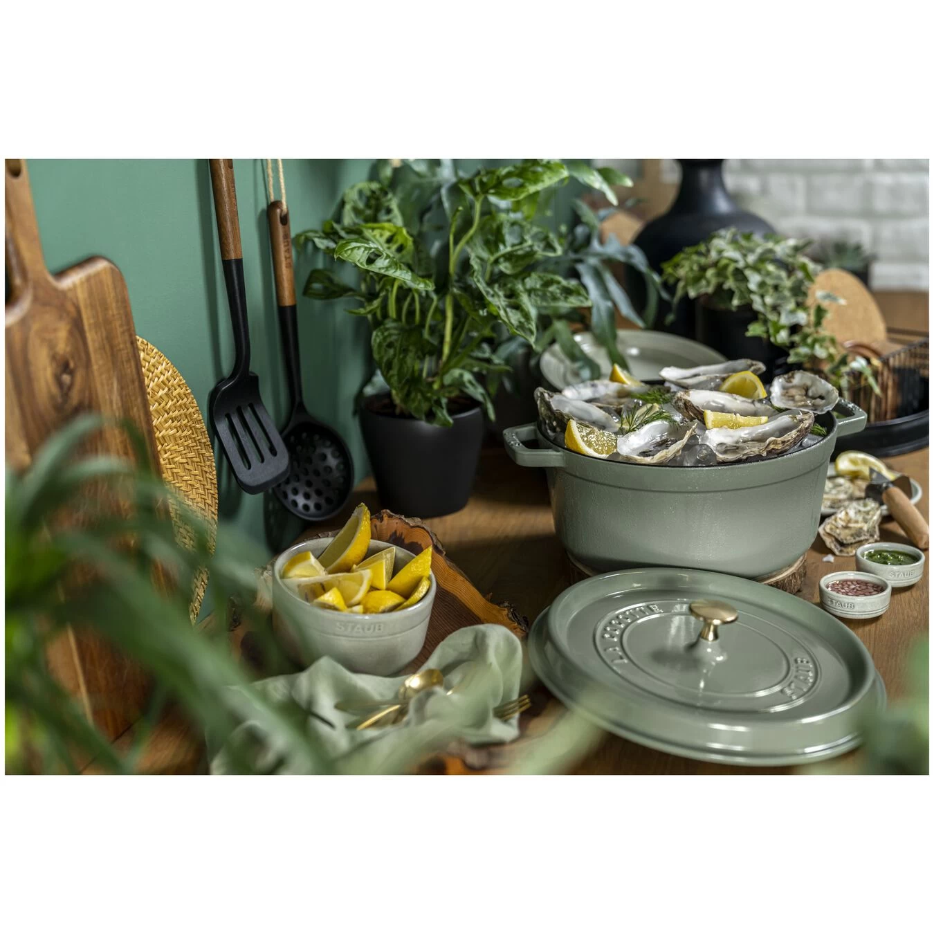 Staub Cocotte 24 Cm, Rund, Eukalyptus, Støbejern - Billede 6